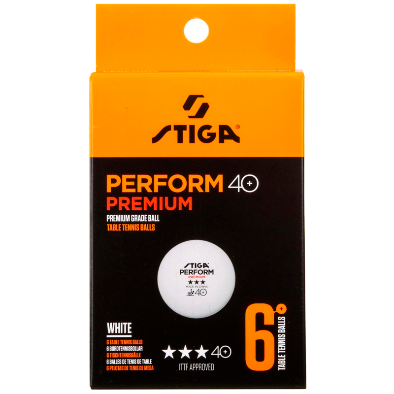 Stiga Perform Premium ***. Pakke med 6 stk. Hvid